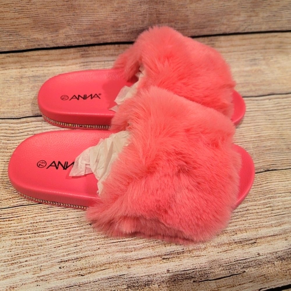 ✨️last 1 ✅️Anna Mauve Fur Slide✨️ - Picture 3 of 8